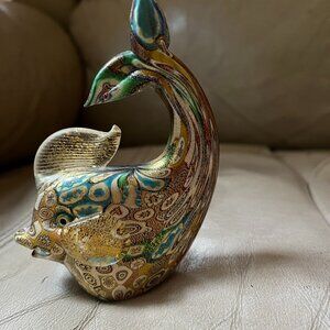 Murano Fish Tail Up Figurine Art Glass